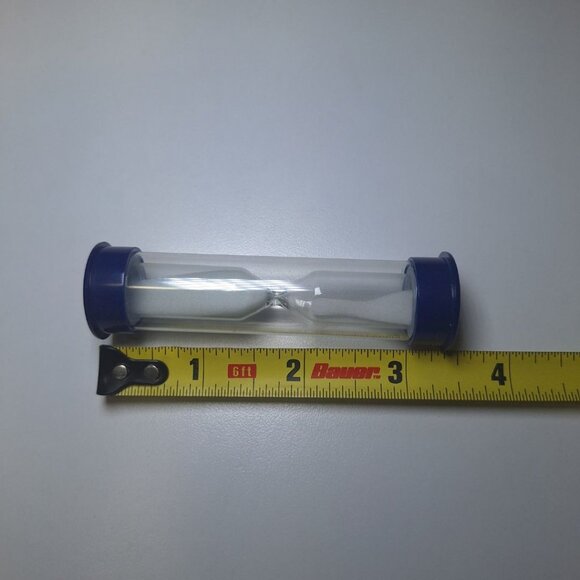 Sand Timer Minute Hourglass Plastic Vintage Game Replacement Piece Blue White - Picture 4 of 6